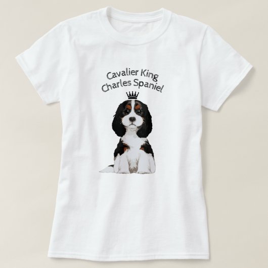 T-shirt illustré cavalier d'épagneul du Roi (Design devant)