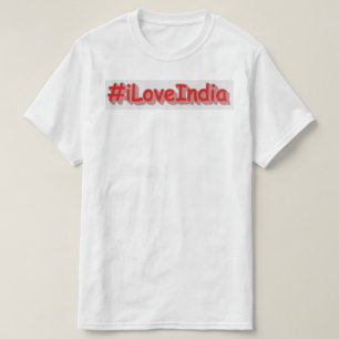 T-shirt "#iLoveIndia" Joli design. Commandez dès maintenan