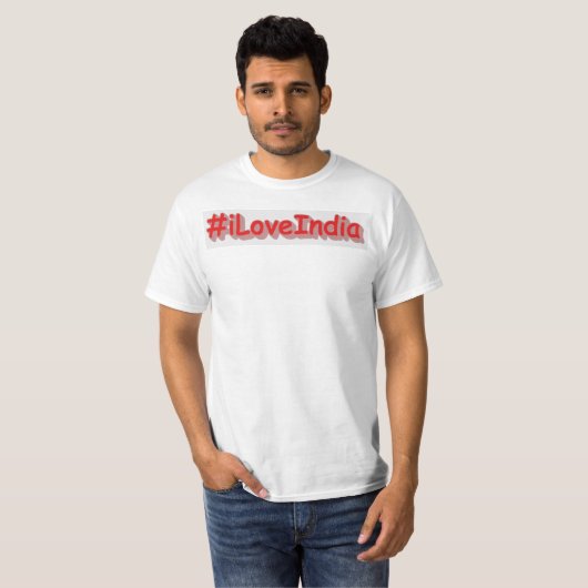 T-shirt "#iLoveIndia" Joli design. Commandez dès maintenan (Devant entier)