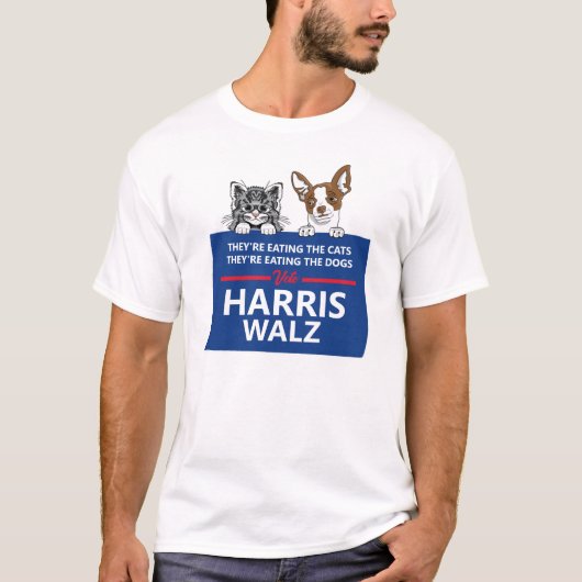 T-shirt Ils mangent les animaux - Vote Harris Walz (Devant)
