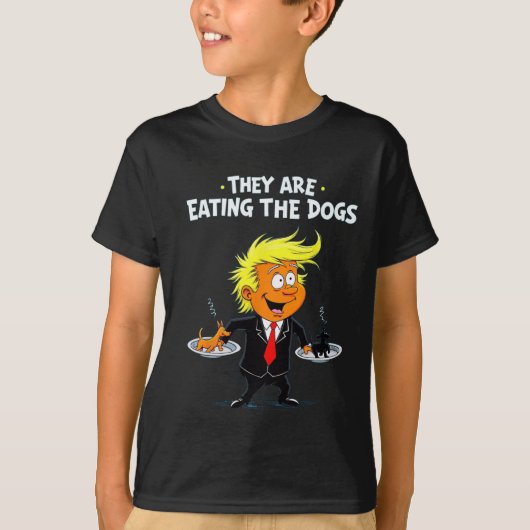T-shirt Ils mangent Les Chiens Drôle Citation Trump (Devant)