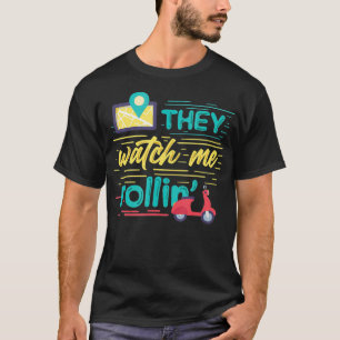 T-shirt Ils me regardent Rolling Funny Livraison de pizza