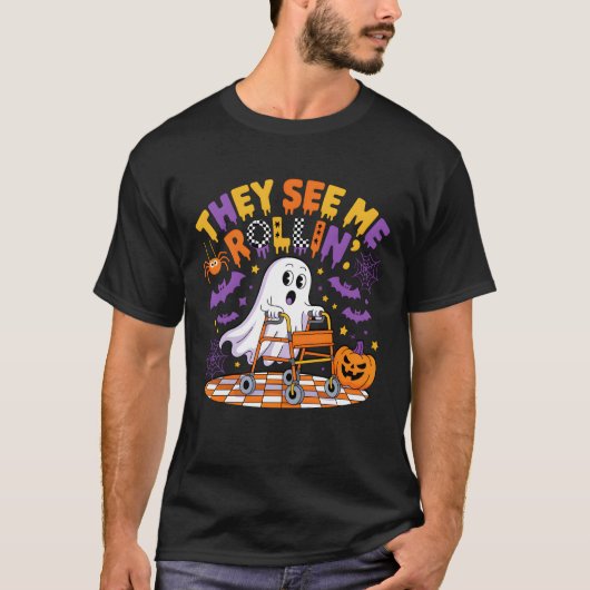 T-shirt Ils Me Voient Rolling Ghost Halloween Walker Physi (Devant)