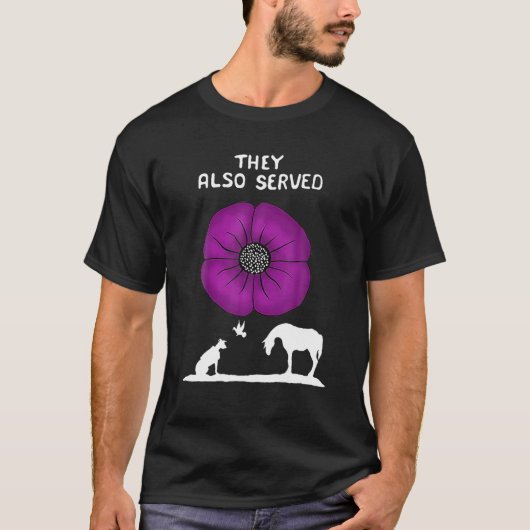 T-shirt Ils Ont Également Servi Des Animaux De Pavot Viole (Devant)