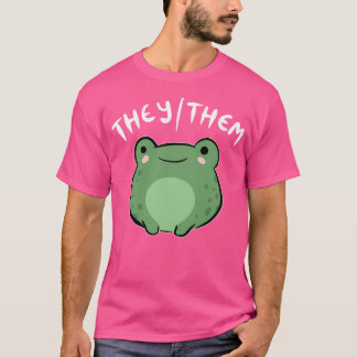 T-shirt Ils Pronoun Frog A Kawaii Cele cadeau non binaire