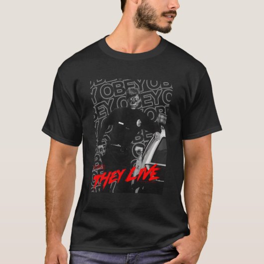 T-shirt Ils Vivent Alien Cop Obey (Devant)