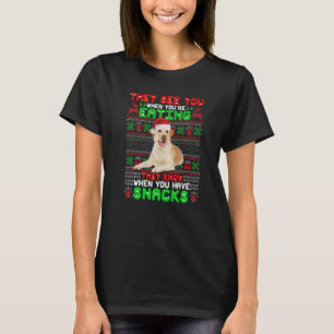 T-shirt Ils vous voient quand vous mangez Labrador Retriev