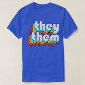T-shirt IlsThem Prononounes Style Rétro Rainbow Design (Design devant)