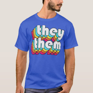 T-shirt IlsThem Prononounes Style Rétro Rainbow Design