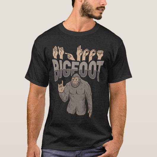 T-shirt ILY Bigfoot ASL Gesture mains sourdes Perte auditi (Devant)