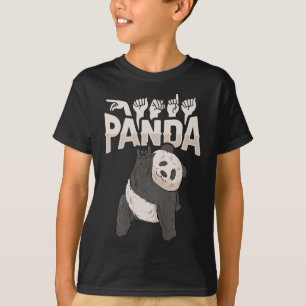 T-shirt ILY Panda ASL Geste MAIN Sourde Perte d'audition C