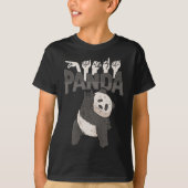 T-shirt ILY Panda ASL Geste MAIN Sourde Perte d'audition C (Devant)