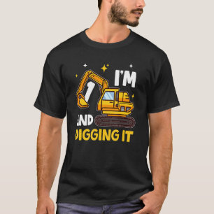 T-shirt I'm 1 And Digging It 1 Year Old 1st Birthday Excav