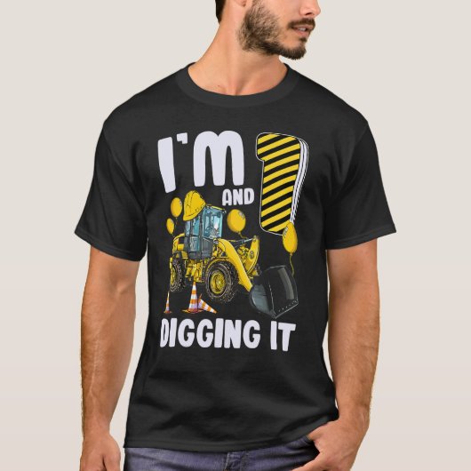 T-shirt I'm 1 And Digging It 1 Years Boys 1st Birthday Exc (Devant)