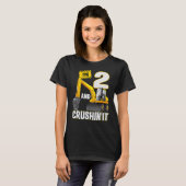 T-shirt I'm 2 And Digging It Construction Excavator 2nd Bi (Devant entier)