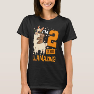 T-shirt I'm 2 Et Llamazing Llama Thème 2ème fête d'anniver