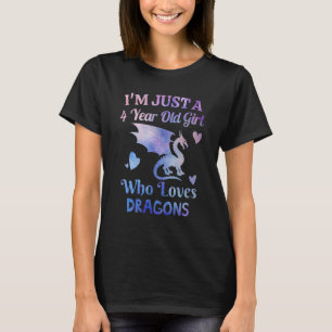 T-shirt Im 4 Ans Anniversaire Dragon Vêtements Filles Rose