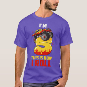 T-shirt I'm 5 This Is How I Roll Monster Truck 5th Birthda