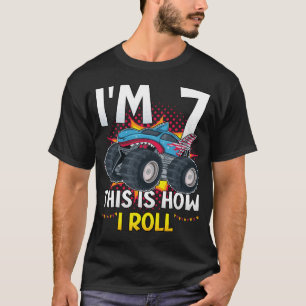 T-shirt I'm 7 Voici comment je roule Monster Truck Men T-S