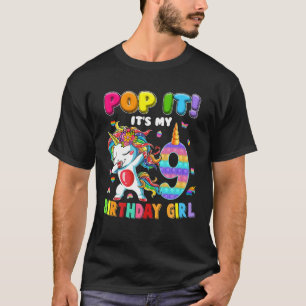 T-shirt I'm 9 Years Old 9th Birthday Unicorn Dabbing Girl