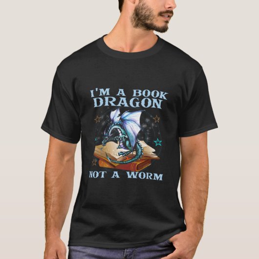 T-shirt I'M A Book Dragon Not A Worm Dragons (Devant)