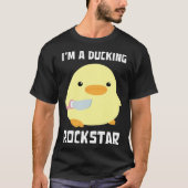 T-shirt I'm A Ducking Rockstar Duck With Knife Meme (Devant)