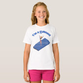 T-shirt I'm A Gymnast - Girl with Leotard on Blue Gym Mat (Devant entier)