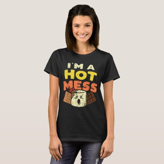 T-shirt Im A Hot Mess Marshmallow Smores Summer Campfire C (Devant entier)