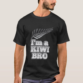 T-shirt im a KIWI Bro New Zealand with silver fern Fitted