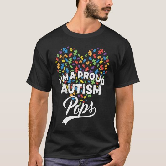 T-shirt I'm A Proud Autism Pops Autism Puzzle Heart Awaren (Devant)