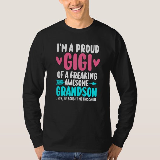 T-shirt I'm a proud gigi of a awesome grandson grandma (Devant)