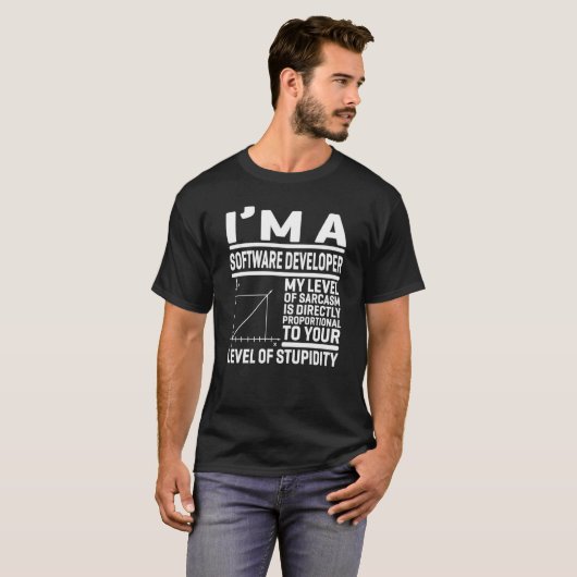T-shirt I'm A Software Developer My Level Of Sarcasm Is Di (Devant entier)
