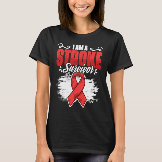 T-shirt I'm A Stroke Survivor Red Ribbon Stroke Awareness (Devant)