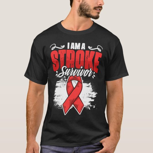 T-shirt I'm A Stroke Survivor Red Ribbon Stroke Awareness (Devant)