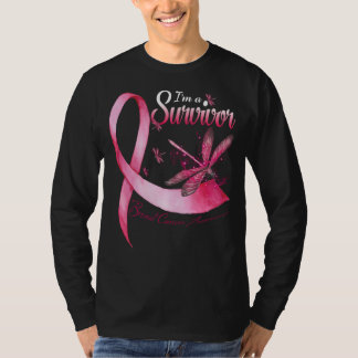 T-shirt I'm A Survivor Dragonfly Pink Ribbon Breast Cancer