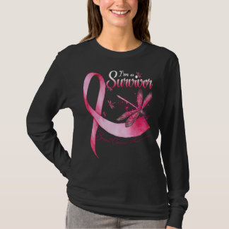 T-shirt I'm A Survivor Dragonfly Pink Ribbon Breast Cancer