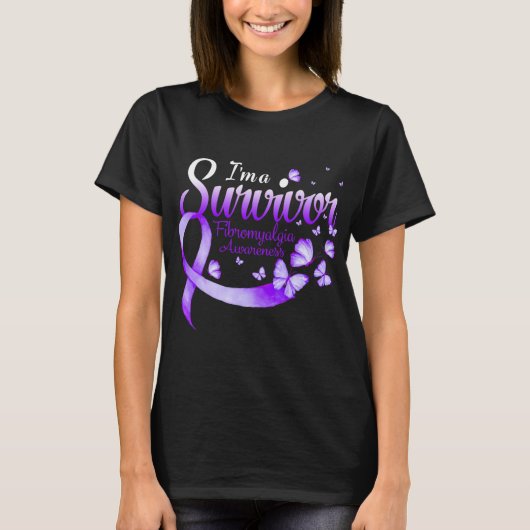 T-shirt I'm A Survivor Fibromyalgia Awareness Butterfly 1 (Devant)