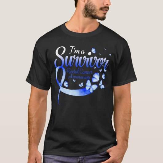 T-shirt I'm A Survivor Rectal Cancer Awareness Butterfly R (Devant)
