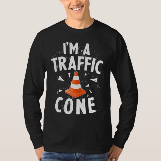 T-shirt I'm A Traffic Cone Lazy Easy Simple Halloween Cost (Devant)