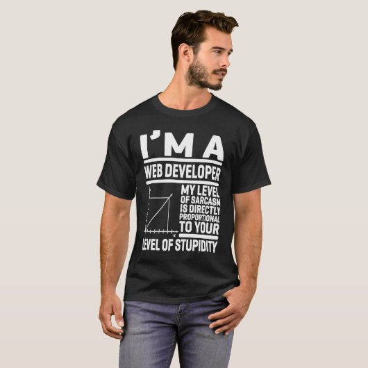 T-shirt I'm A Web Developer My Level Of Sarcasm Is Directl (Devant entier)