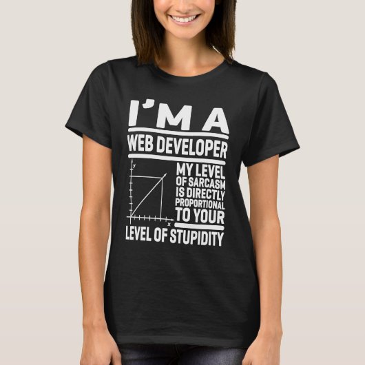 T-shirt I'm A Web Developer My Level Of Sarcasm Is Directl (Devant)
