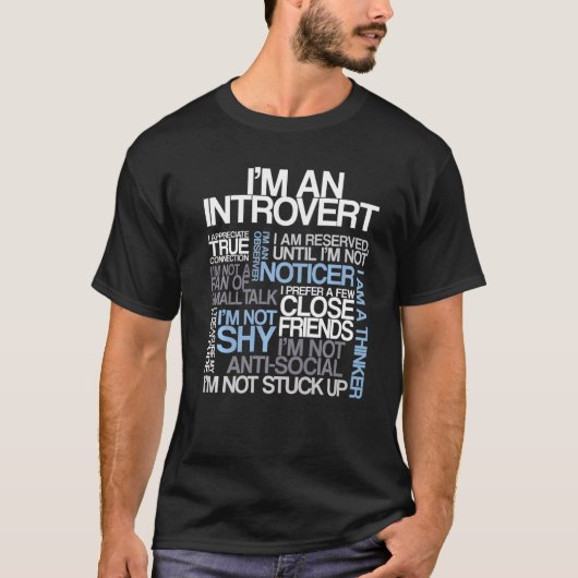 T-shirt I'm An Introvert Citations Cloud (Devant)