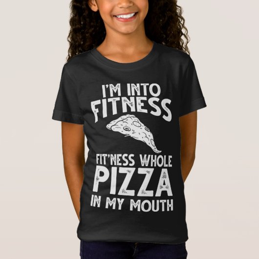 T-Shirt Im Dans Fitness Pizza Dans Mon Exer De Gym Bouche (Devant)