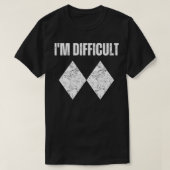 T-shirt Im Difficulté Funny Double Ski Noir Snowboard (Design devant)