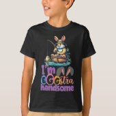 T-shirt Im Eggstra Handsome Bunny Fishing B Fish Easter Da (Devant)
