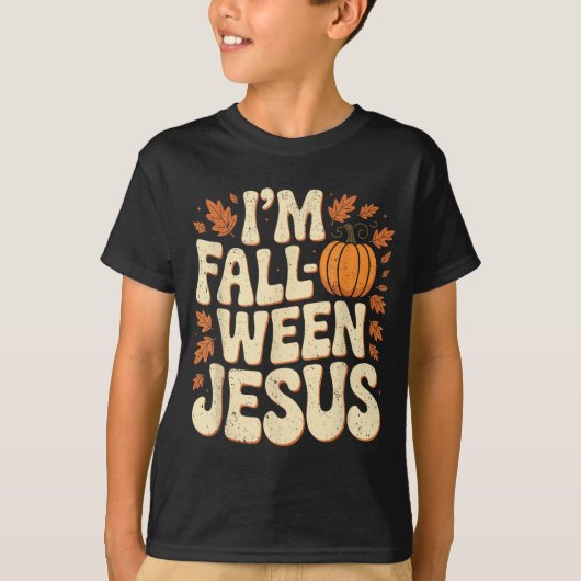 T-shirt I'm Fall-o-ween Jesus Halloween Christian Groovy P (Devant)
