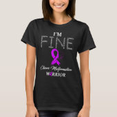 T-shirt I'm Fine Chiari Malformation Warrior Feather Ribbo (Devant)