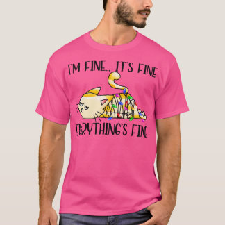 T-shirt Im Fine Son Tout Fin Mignonne Kitty Drôle