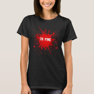T-shirt Im Fine Zombie Bite Crime Scène Halloween Costume
