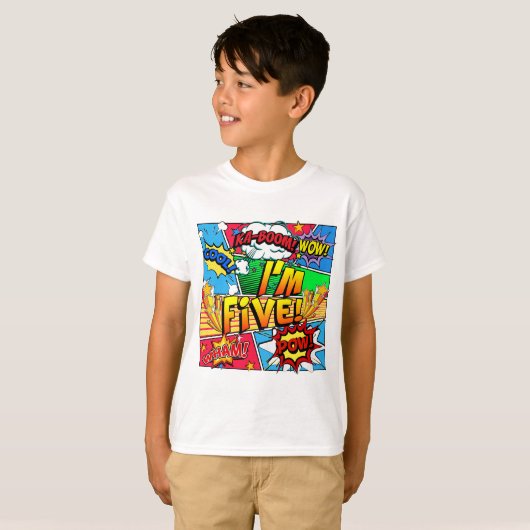 T-shirt I'm Five Comic Book (Devant entier)